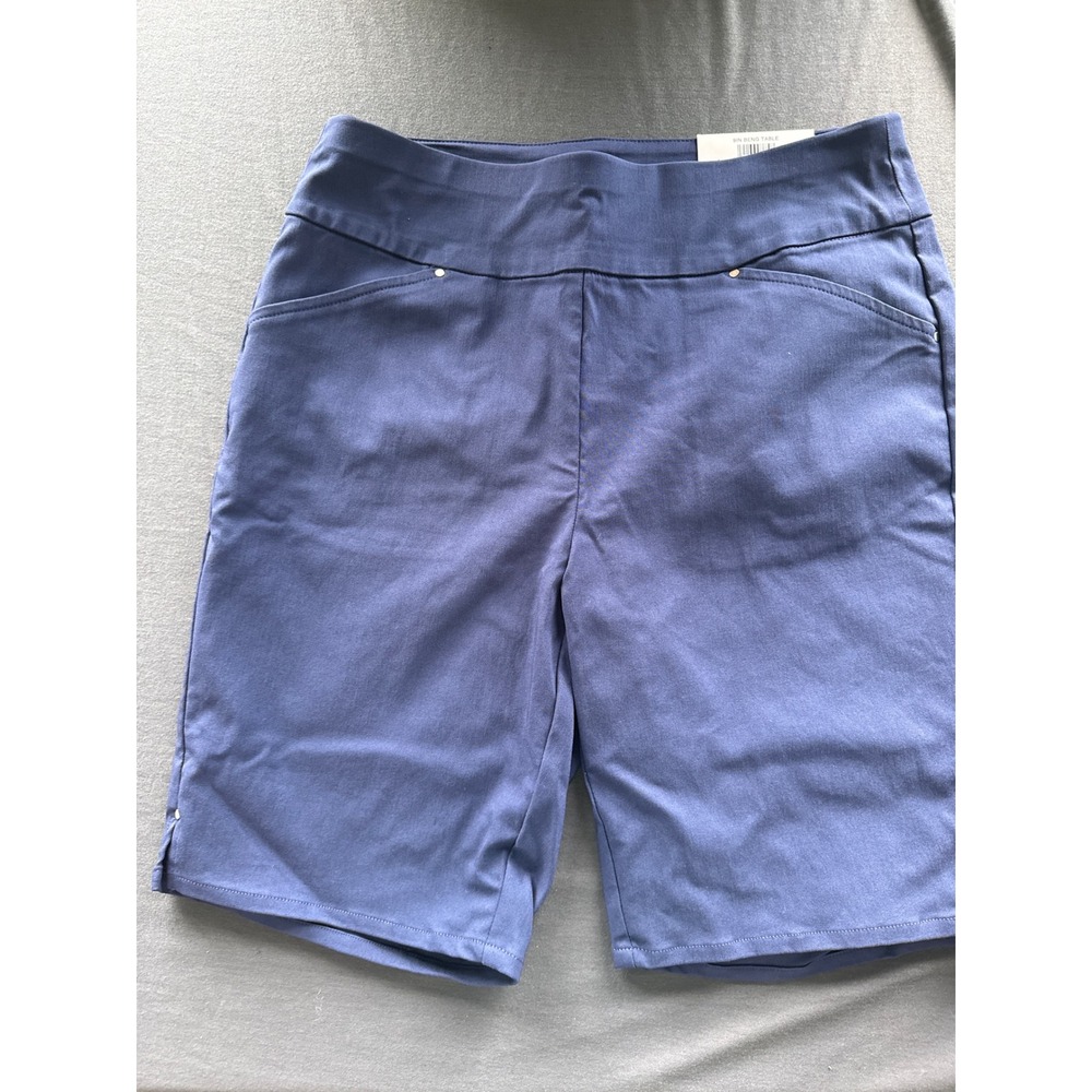 INC International Concepts Women Indigo Sea Bermuda Shorts 8 Pull On 100144432